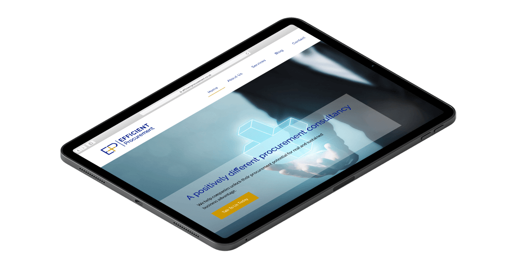 efficient procurement website tablet