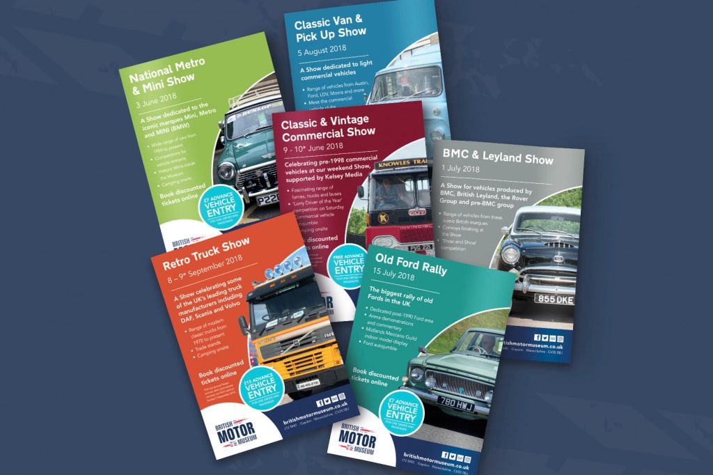 British Motor Museum Event leaflets