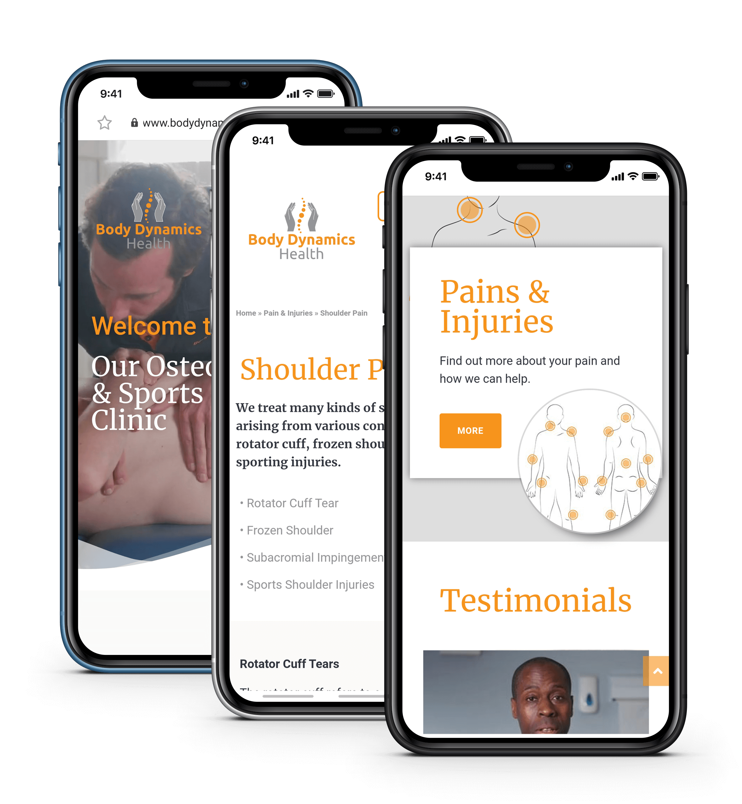 Body Dynamics Health Website iphone